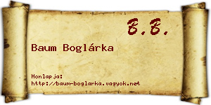Baum Boglárka névjegykártya